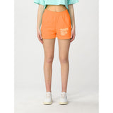 Shorts logo di cotone arancione chic