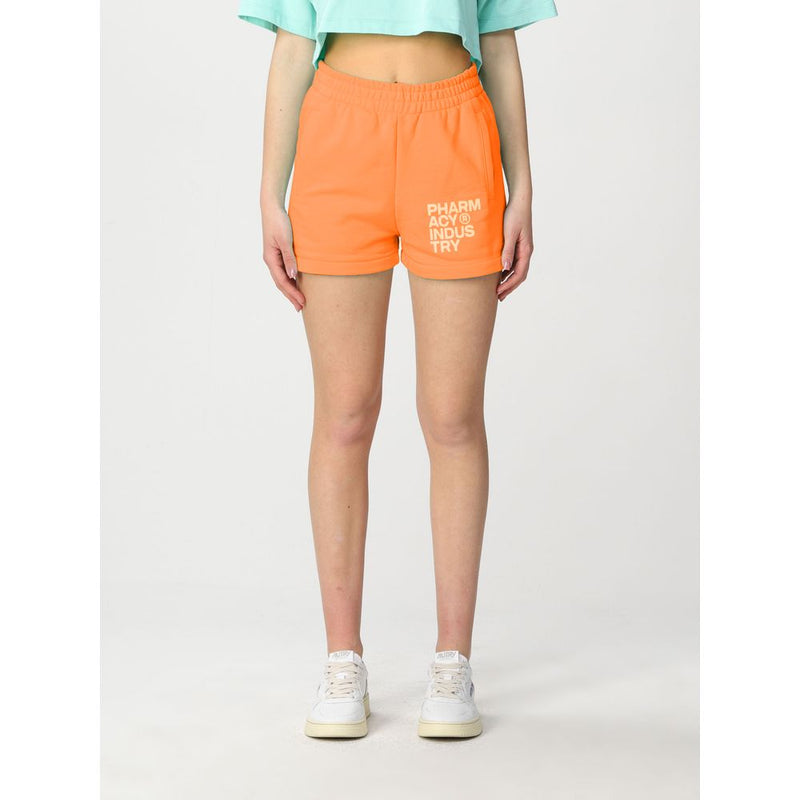 Shorts de logo en coton orange chic