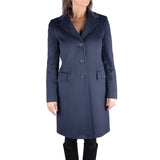 Elegante cappotto di lana viotto blu