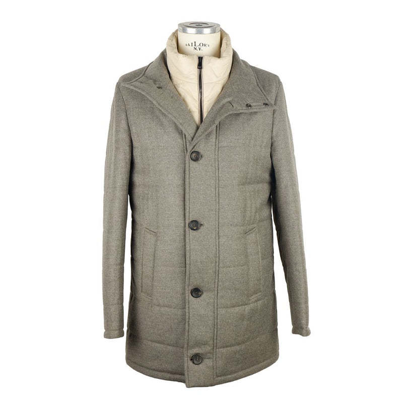 Elegante graue Woll-Cashmere-Jacke