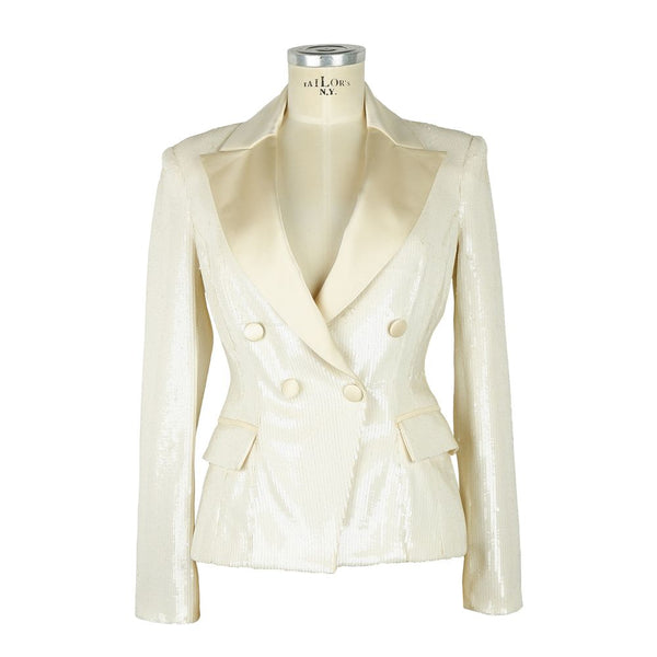 Elegante chaqueta de doble pecho de doble lentejuelas