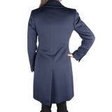 Elegante cappotto di lana viotto blu