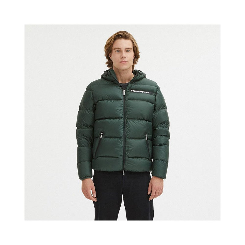 Veste d'hiver à capuche vert foncé élégant