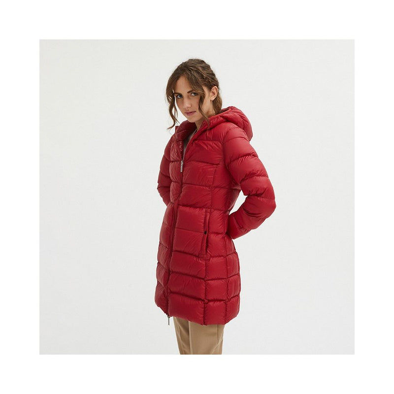 Reversible Gans Down Long Jacke in Pink