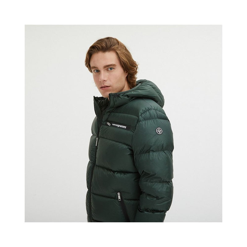 Veste d'hiver à capuche vert foncé élégant