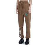 Chic Cotton Jersey Trousers with Logo Print