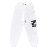 Pantalones de chándal con estampado de logotipo blanco elegante