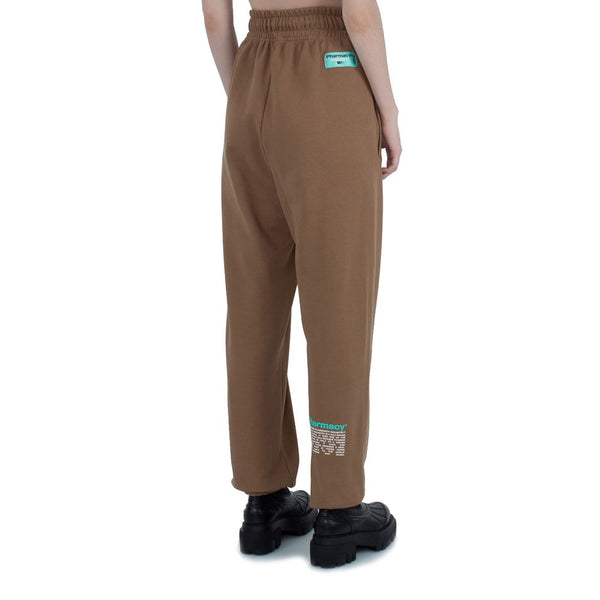 Chic Cotton Jersey Trousers with Logo Print