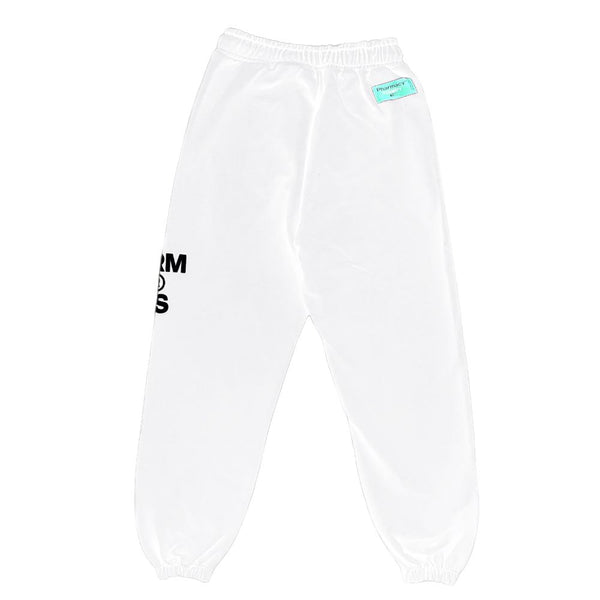 Pantalones de chándal con estampado de logotipo blanco elegante