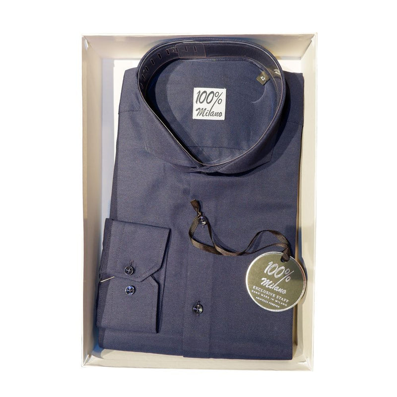 Elegante camicia blu Oxford per uomini