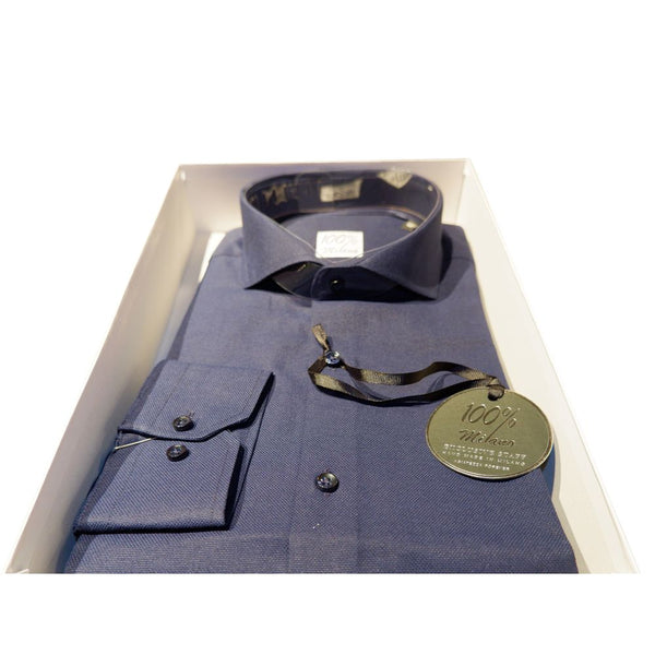 Elegante camicia blu Oxford per uomini