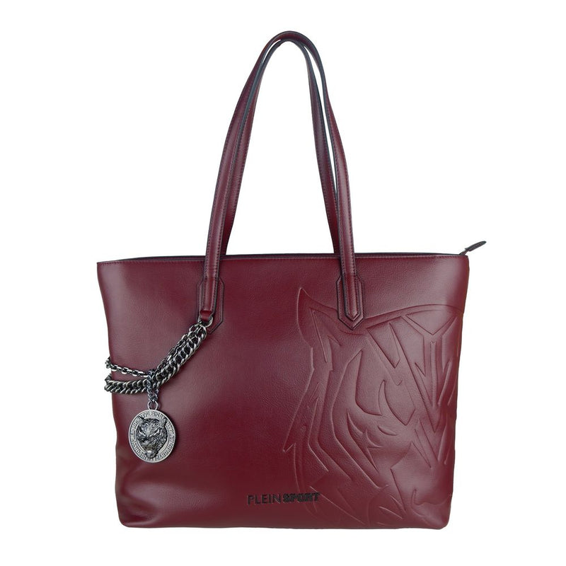 Shopper Burgundy Chic Chic Eco-Leather con dettagli a catena