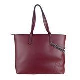 Öko-Leather Chic Burgundy Shopper mit Kettendetails