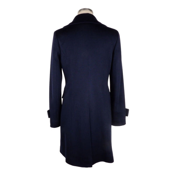 Élégant manteau de dames en laine bleu vierge