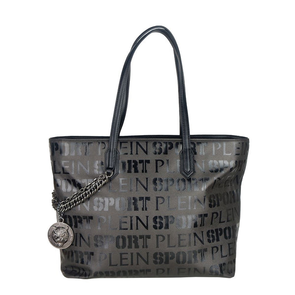 Sleeek Black Designer Shopping Bags con estampado de logotipo