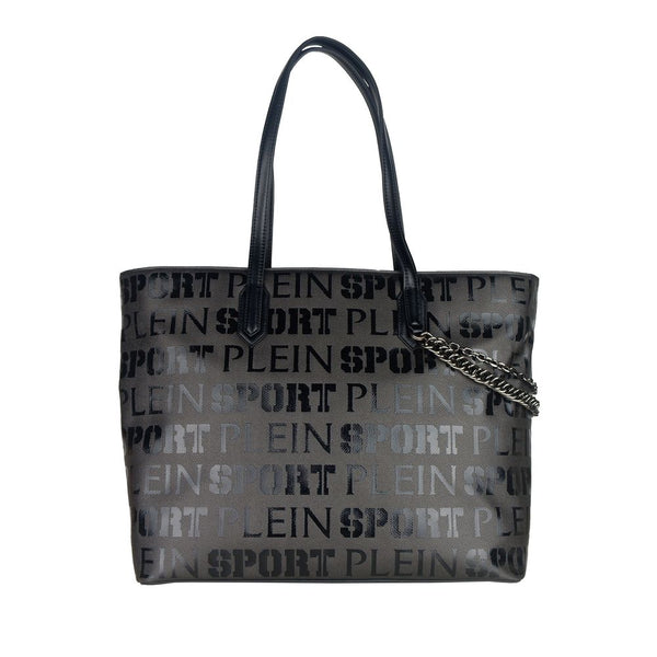 Sleeek Black Designer Shopping Bags con estampado de logotipo