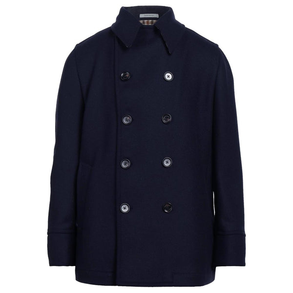 Elegant Double-Breasted Men's Wool Coat