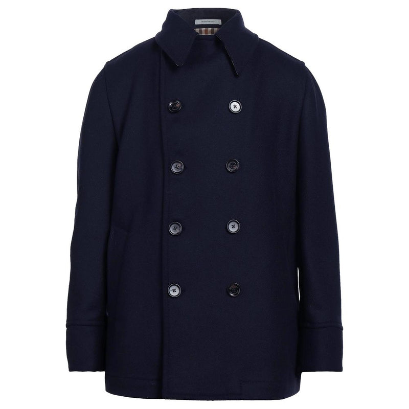 Élégant manteau de laine pour hommes à double serrage