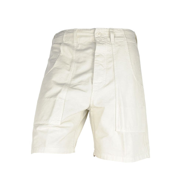 Elegante weiße Baumwoll -Bermuda -Shorts