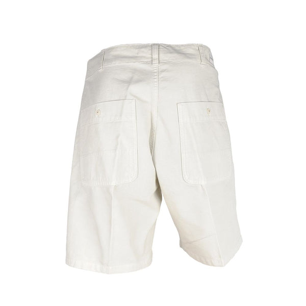 Elegantes pantalones cortos de bermudas de algodón blanco