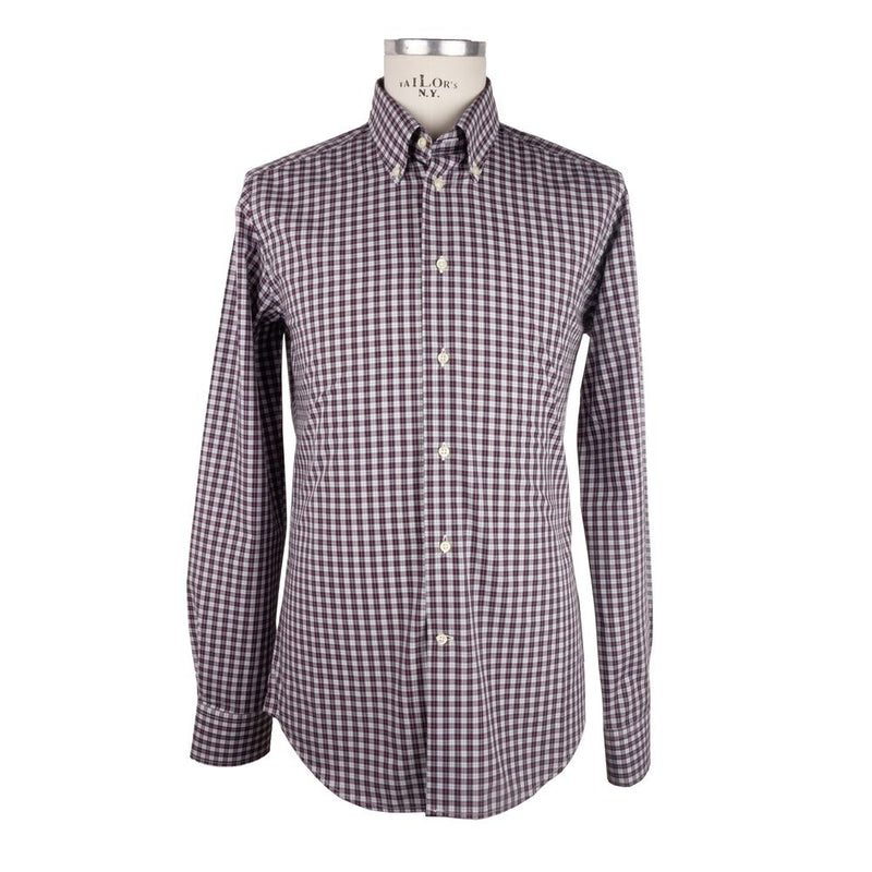 Shirt en coton Milano à damier rouge élégant