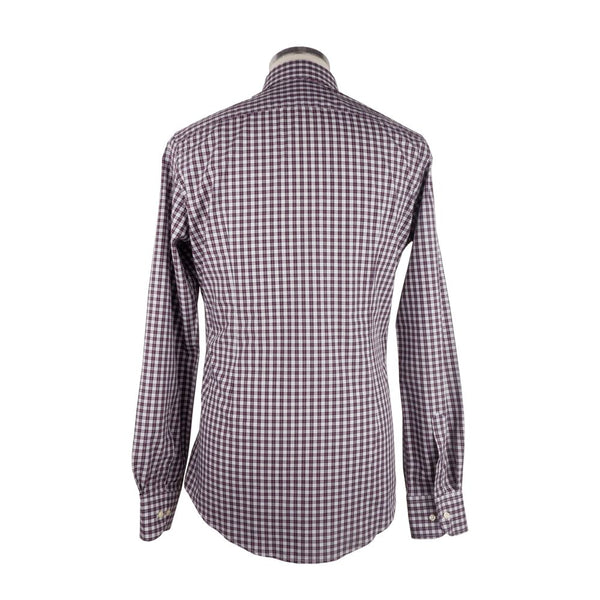 Elegant Red Checkered Milano Cotton Shirt