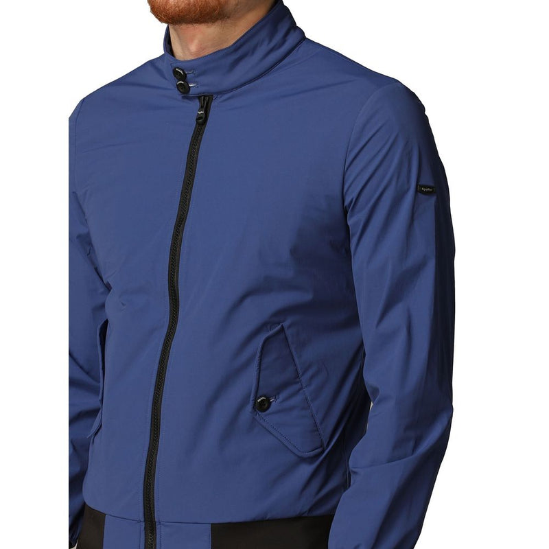 Elegante blaue bielastische Bomberjacke