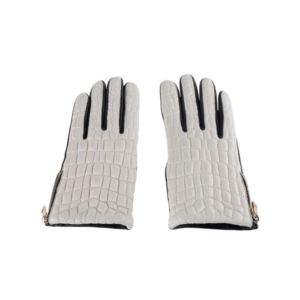 Guantes de piel de cordero gris elegantes