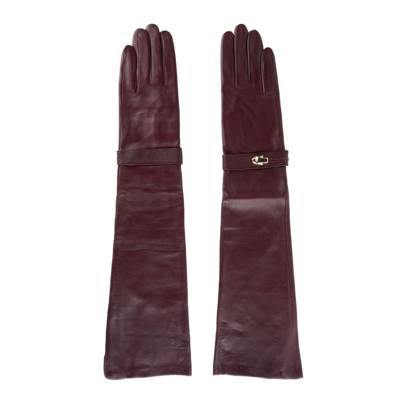 Gants élégants en cuir en peau d'agneau en rose rayonnant