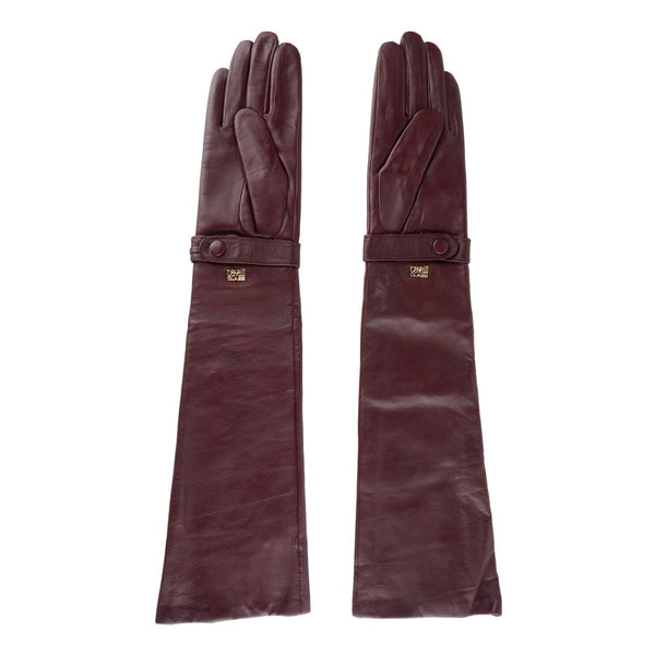 Gants élégants en cuir en peau d'agneau en rose rayonnant