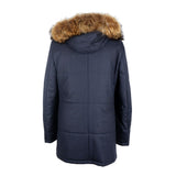 Elegante blaue Woll-Cashmere-gepolsterte Jacke