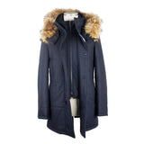 Elegant Blue Wool-Cashmere Badded Veste