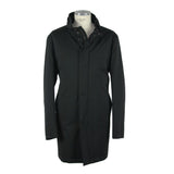 Elegante schwarze Wollmanteljacke