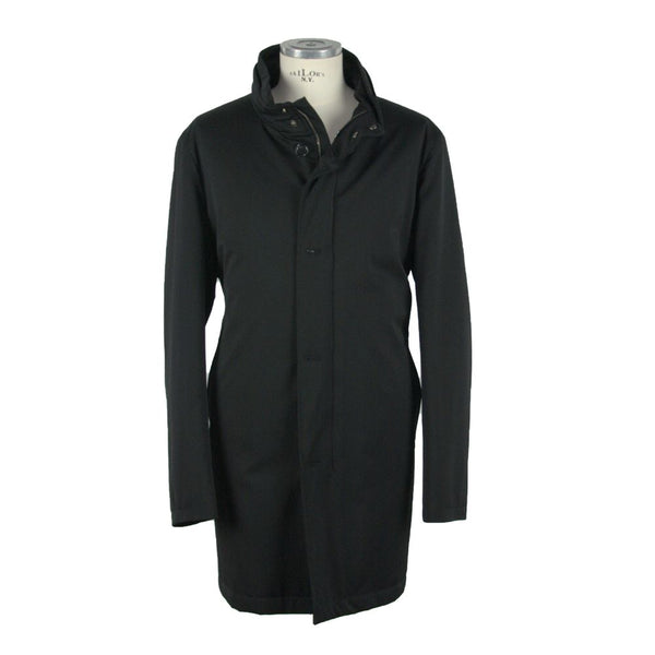 Elegante schwarze Wollmanteljacke