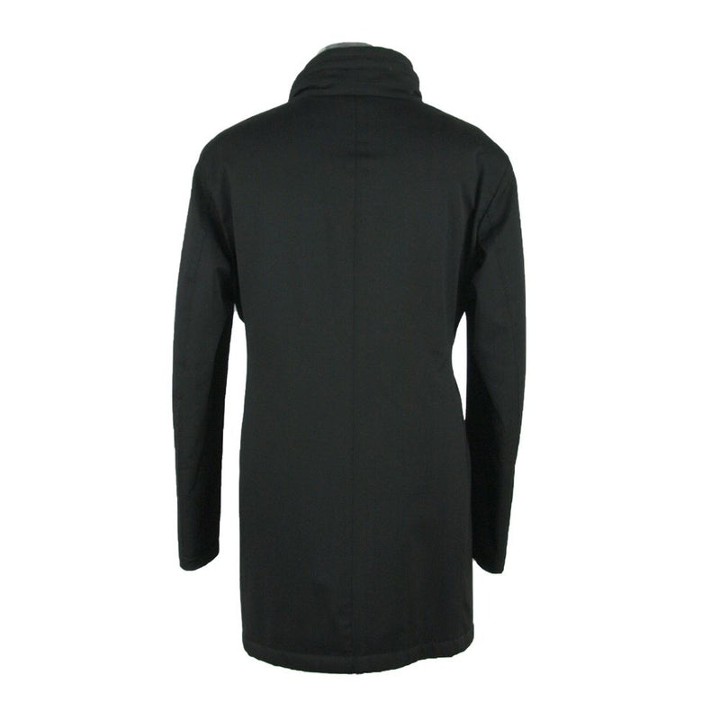 Elegante schwarze Wollmanteljacke