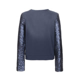 Chic Blue Crewneck Long Sleeve Selda