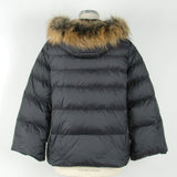 Elegante schwarze Polyamidjacke mit Fell