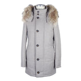 Italienische Woll-Cashmere-Mischung graue Jacke