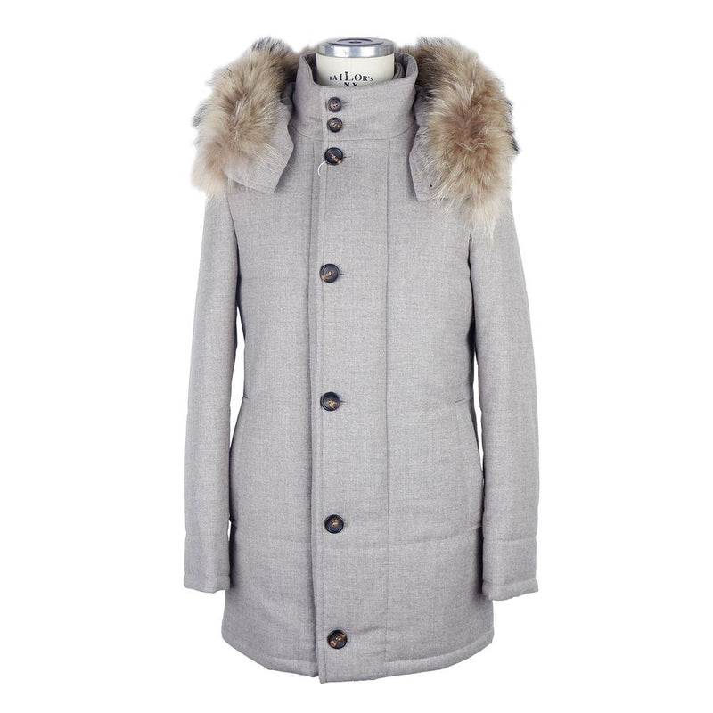 Veste gris mélange italienne en laine laine