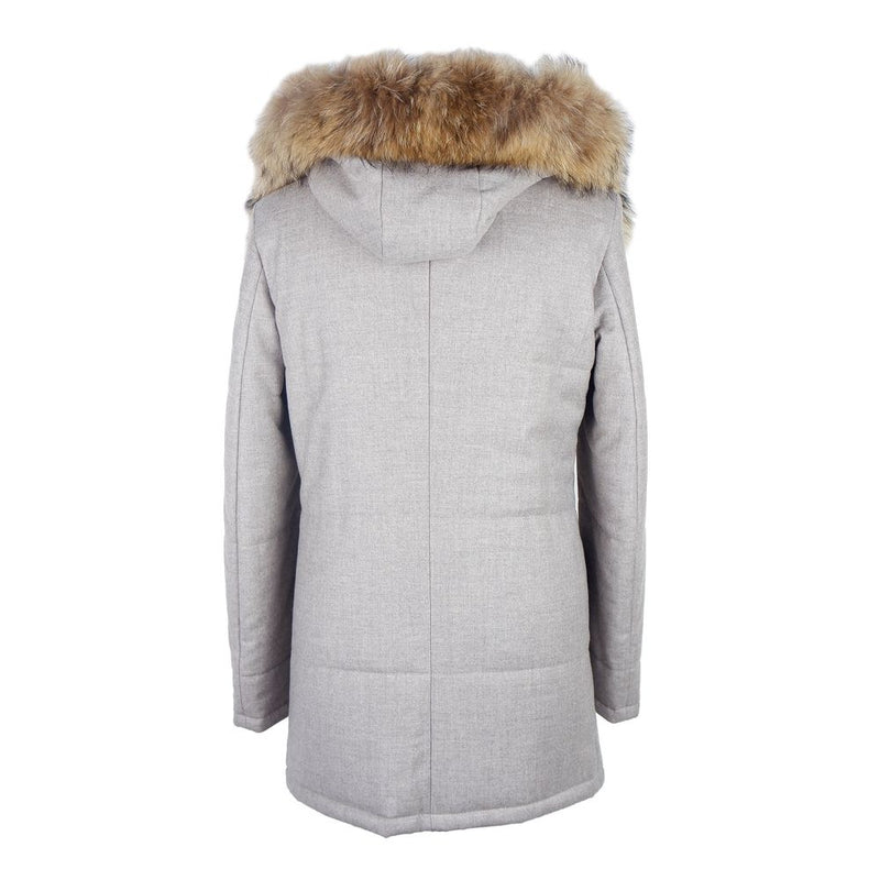 Italienische Woll-Cashmere-Mischung graue Jacke