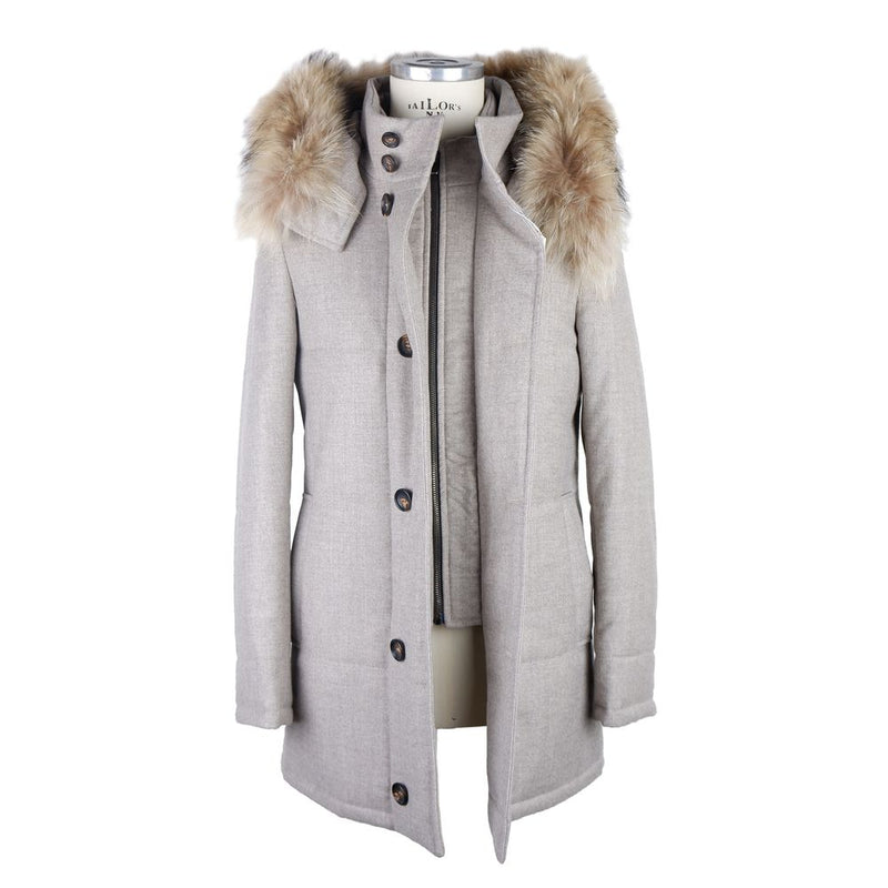 Italienische Woll-Cashmere-Mischung graue Jacke