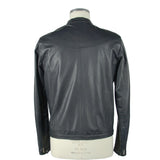 Saphir -Eleganz -Lederjacke