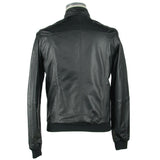 Schlanke schwarze Lederjacke für Männer