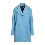 Elegante cappotto di lana azzurro