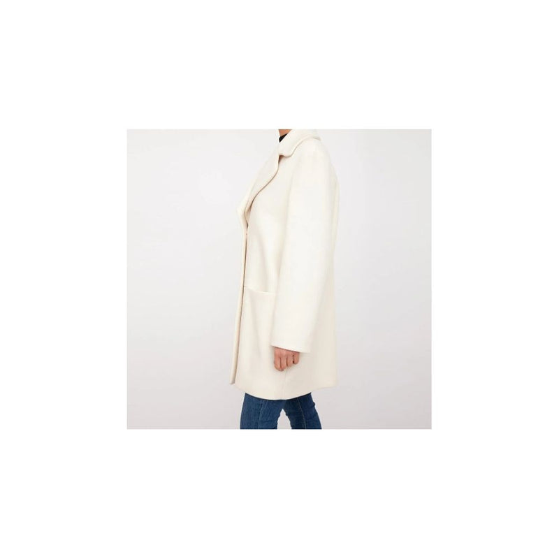 Cappotto lungo l'eleganza bianca inverno bianco