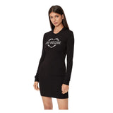 Chic Cotton Blend Logo Dress