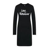 Chic Embossed Logo Cotton Blend Dress