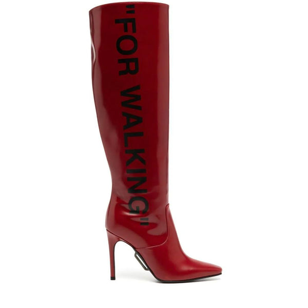 Chic Scarlet Patent Leather Stiletto Bottes