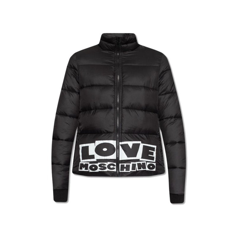 Chic Nylon Down Jacke mit mutigem Logo