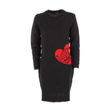 Chic Heart Muster Strick-Wollblechkleid